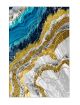 3D Blue And Golden Abstract Canvas Print