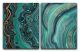 Set Of Two Pieces Abstract Green Wavy Lines With Gold Glitter Canvas Print