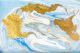 White, Gold And Blue Marble Abstract Canvas Print