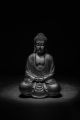Black And White Buddha Sculpture Canvas Print