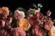 Beautiful Bunch Of Colorful Flowers On Black Background In Vintage Style Canvas Print