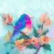 Bird and Floral For Background Canvas Print