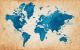 Map Of The World With Textured Background Canvas Print