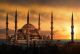 The Blue Mosque In Istanbul With Sunset Canvas Print