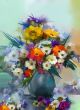  Bouquet Of White,Yellow and Orange Sunflower, Gerbera, Daisy Flowers Canvas Print