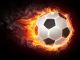 Soccer Ball In Fire Canvas Print