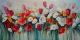 Flower Meadow. Bouquet of Red, White Tulips Canvas Print