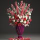 3d Illustration of a Bouquet of Spring Flowers Canvas Print
