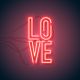 Retro Neon Love Sign Canvas Print