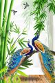 Beautiful Peacock Nature Background 3d Wallpaper Canvas Print
