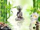 3D Buddha in Bamboos for Zen Spa Canvas Print