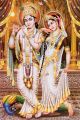 Beautiful Lord Krishna playing bansuri (flute) Canvas Print