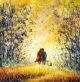 A loving Couple and Cat Young Man and Beautiful Girl are Sitting on Bench and Enjoying Beautiful View of Yellow Sunset Canvas Print