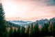 Mountains, Trees and Clouds Canvas Print