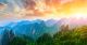 Beautiful Mountains Landscape At Sunrise In China Canvas Print