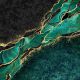 Abstract Black, Green and Gold Marble Texture Canvas Print