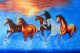 Seven Running Horses Wildlife Acrylic Canvas Print