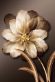3D Luxurious Golden Flower Canvas Print