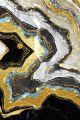 3D Golden and Black Marble Abstract Canvas Print