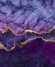 Violet Blue Purple Marble Abstract with Golden Veins Canvas Print