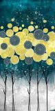 Yellow Flower and Trees with Background Canvas Print