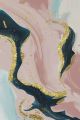 Gold Foil Acrylic Liquid Pink And Green Marble Abstract Canvas Print