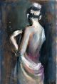 Expressive Painting with Woman Figure Canvas Print