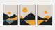Set of 3 Abstract Contemporary Backgrounds Landscapes Set with Sunrise Canvas Print