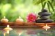 Zen Stone and Bamboo Mat Reflected in a Serenity Pool Canvas Print