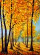 Autumn Park, Beautiful High Autumn Trees Canvas Print