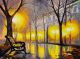 Yellow Autumn Street Canvas Print