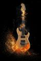 Electric Guitar On Fire Canvas Print