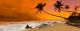 Panorama Sunset over the Sea Canvas Print