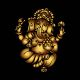 Golden Lord Ganesh on a Black Background Canvas Print