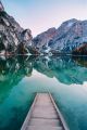 Amazing View of Beautiful Lake in South Tirol, Italy Canvas Print
