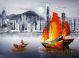 Junk Boat At Victoria Harbour Of Hongkong Canvas Print