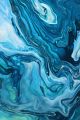 Dark Blue Abstract Marble Texture Canvas Print
